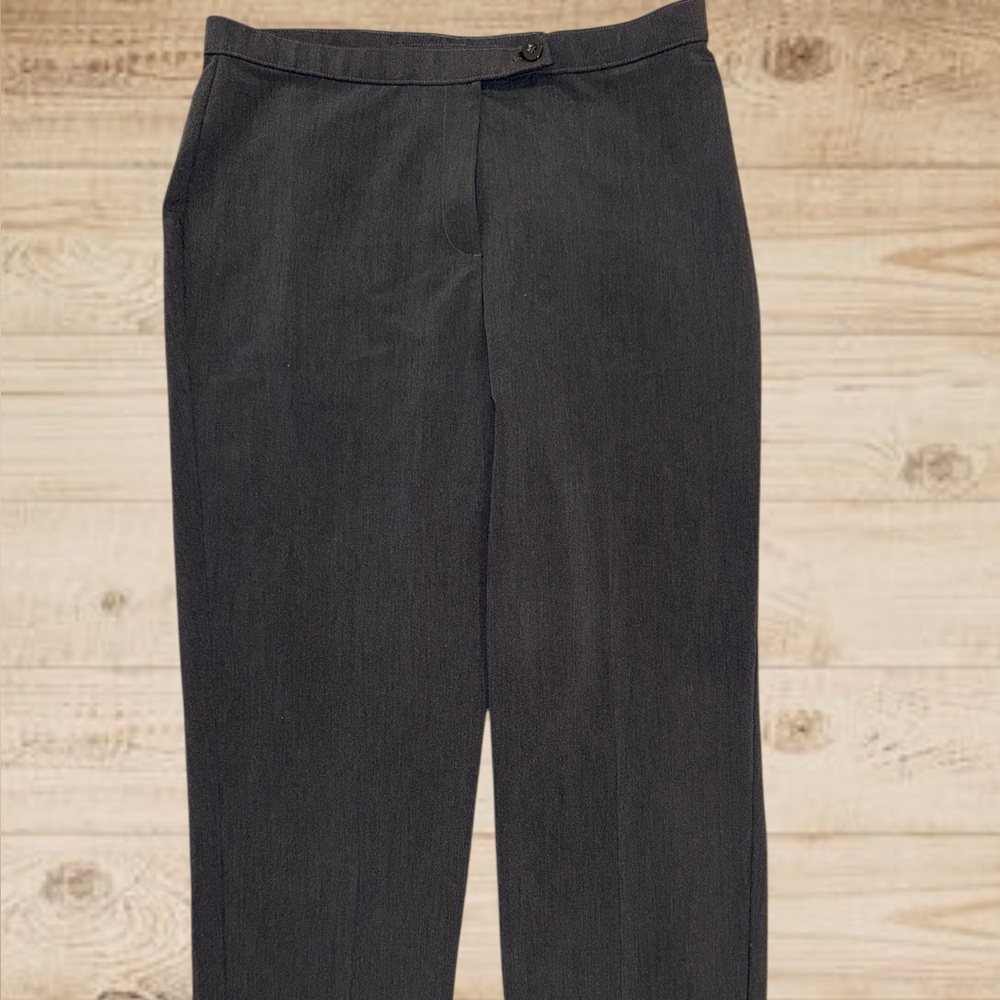 Kim Rogers Dark Gray Women's Straight-Leg Dress Pants